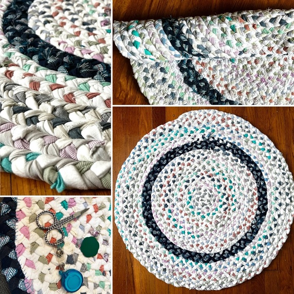 Handbraided Rug - Pastels in White - Picture 1 of 16